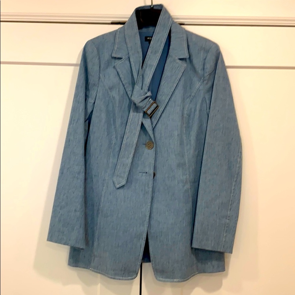 Worth New York Chambray Denim Suit Jacket